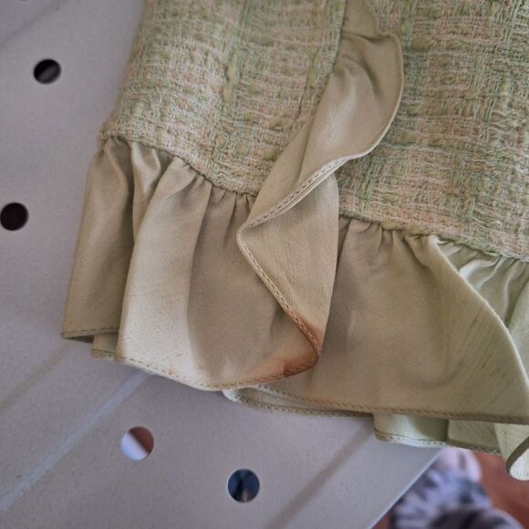 Teri Jon Rickie Freeman Womens Ruffle Tweed Blazer Coquette Distressed Size 12 - Picture 13 of 13